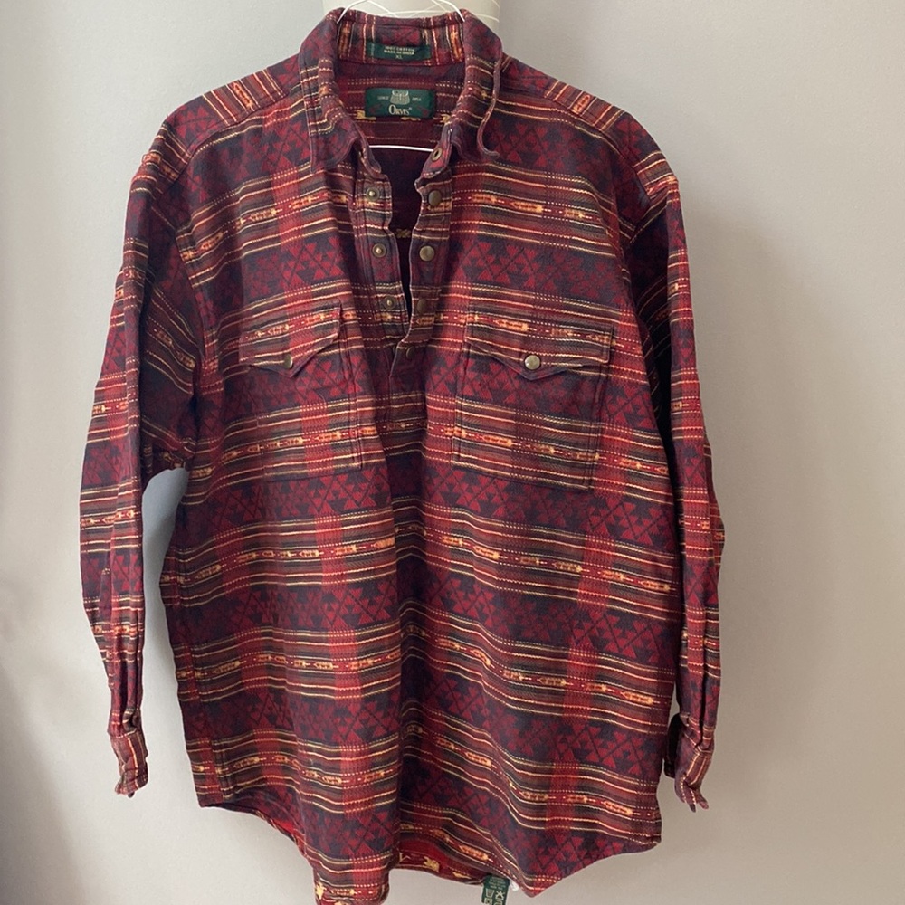 Vintage Orvis Aztec cotton shirt. Size Xl